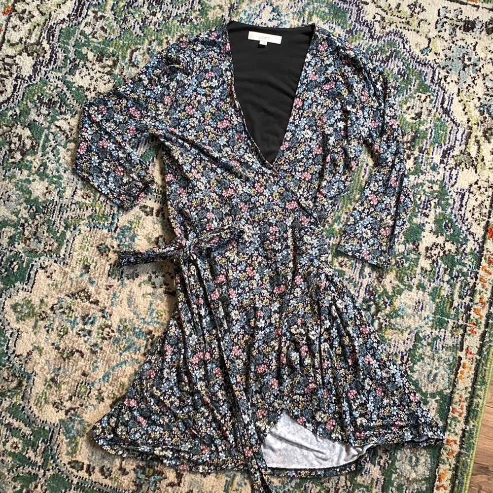 Loft Floral True Wrap Dress